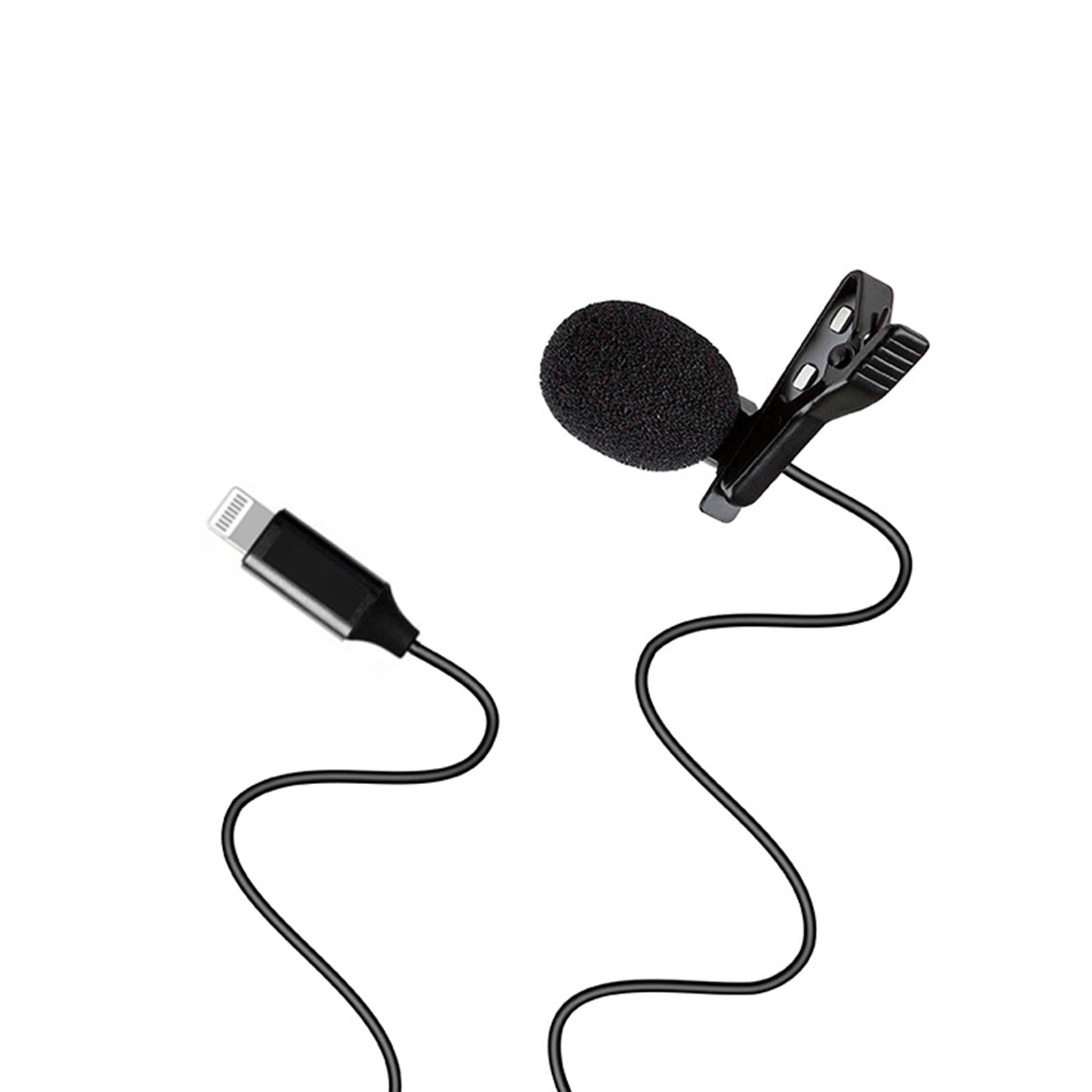 Clip On Lapel Lavalier Microphone for iPhone iPad Lightning Connector 2m, 4m, 6 metre cable length