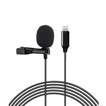 Clip On Lapel Lavalier Microphone for iPhone iPad Lightning Connector 2m, 4m, 6 metre cable length