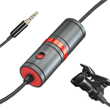 Universal 3.5mm TRS/TRRS Clip on Lavalier Microphone for DSLR Camera iPhone Samsung Android Laptop