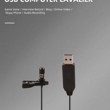 USB 2.0 (Type A) Lavalier Clip On Omni & Uni-Directional Microphone For PC, Laptop, MacBook
