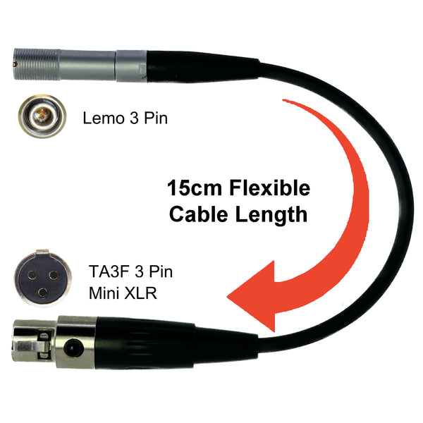 Microphone Adapter to Convert Shure DH5 Headset with Lemo 3 or 4 pin mini XLR Connector