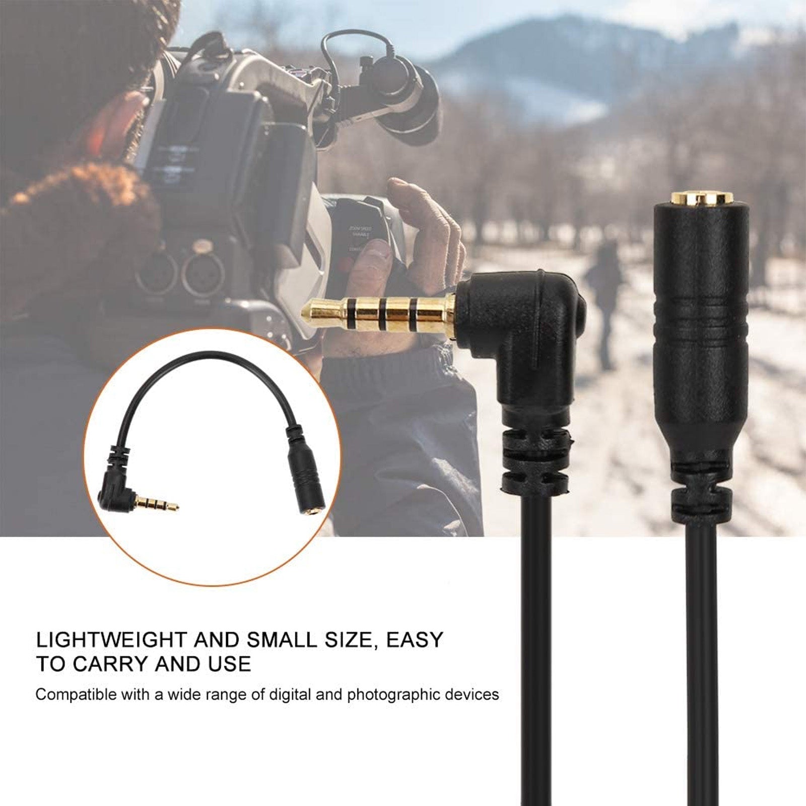 Smartphone or Tablet Microphone Adapter 3.5mm TRS Female Jack Socket to TRRS Male Jack Plug