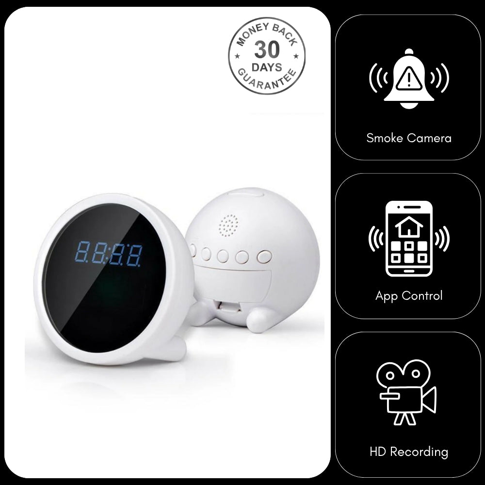 Wireless Wi-Fi HD 1080p Video Camera Alarm Clock for iPhone Android App
