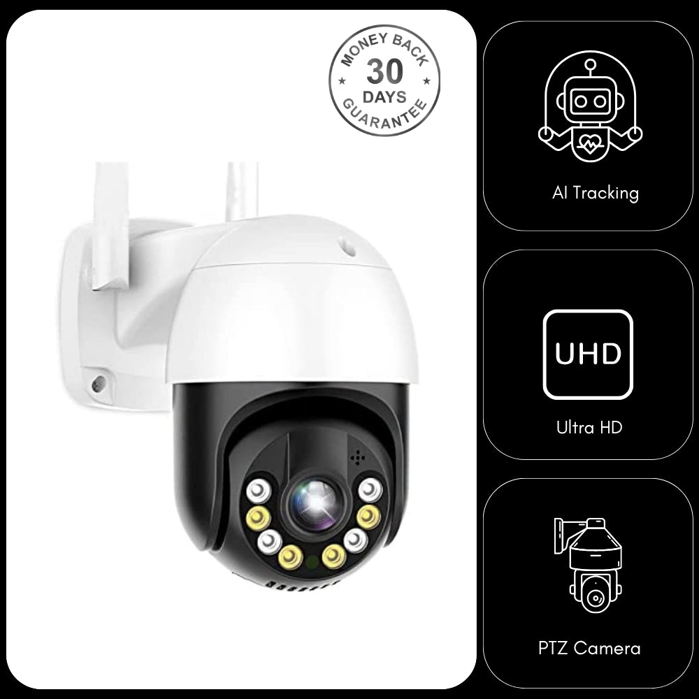 8MP AI Human Track PTZ Camera Ultra HD Day And Night Vision H.265 Video Recorder