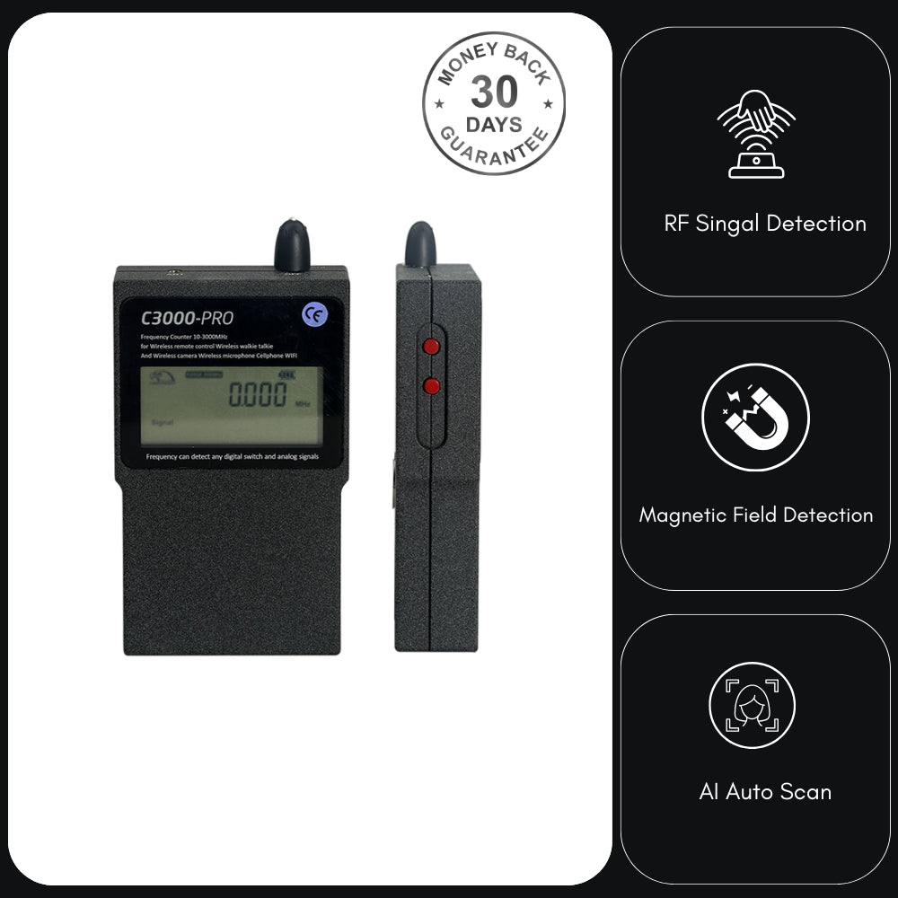 Hawksweep HS-C3000 Pro RF Bug Detector Digital Frequency Counter 3GHz Tracker Spy Camera Signal Finder