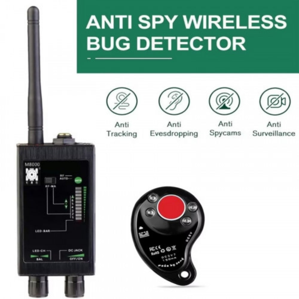 M8000 RF Signal Detector 8000mHz Anti Spy GPS Tracker Wifi Camera GSM Audio Bug Sweeper
