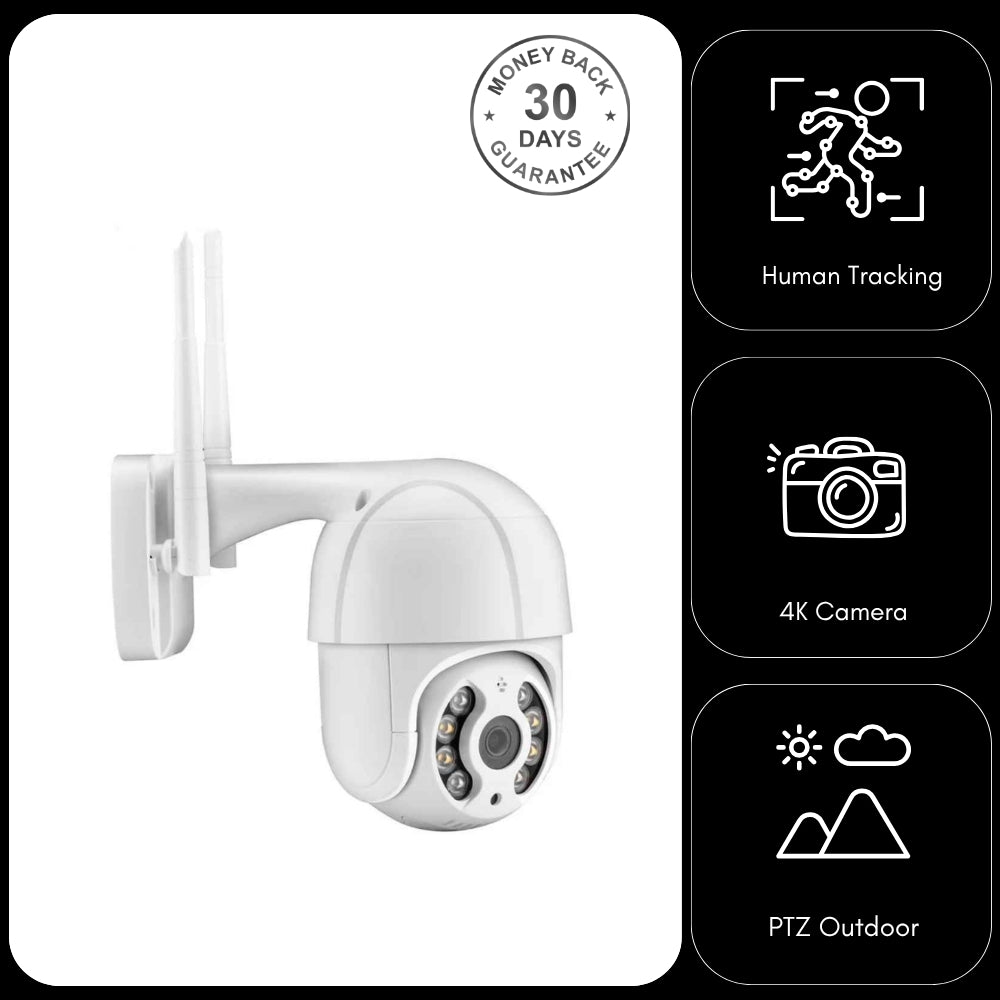 4K 8MP Human Tracking Camera Wireless Wi-Fi Night Vision Outdoor PTZ CCTV Video Recorder