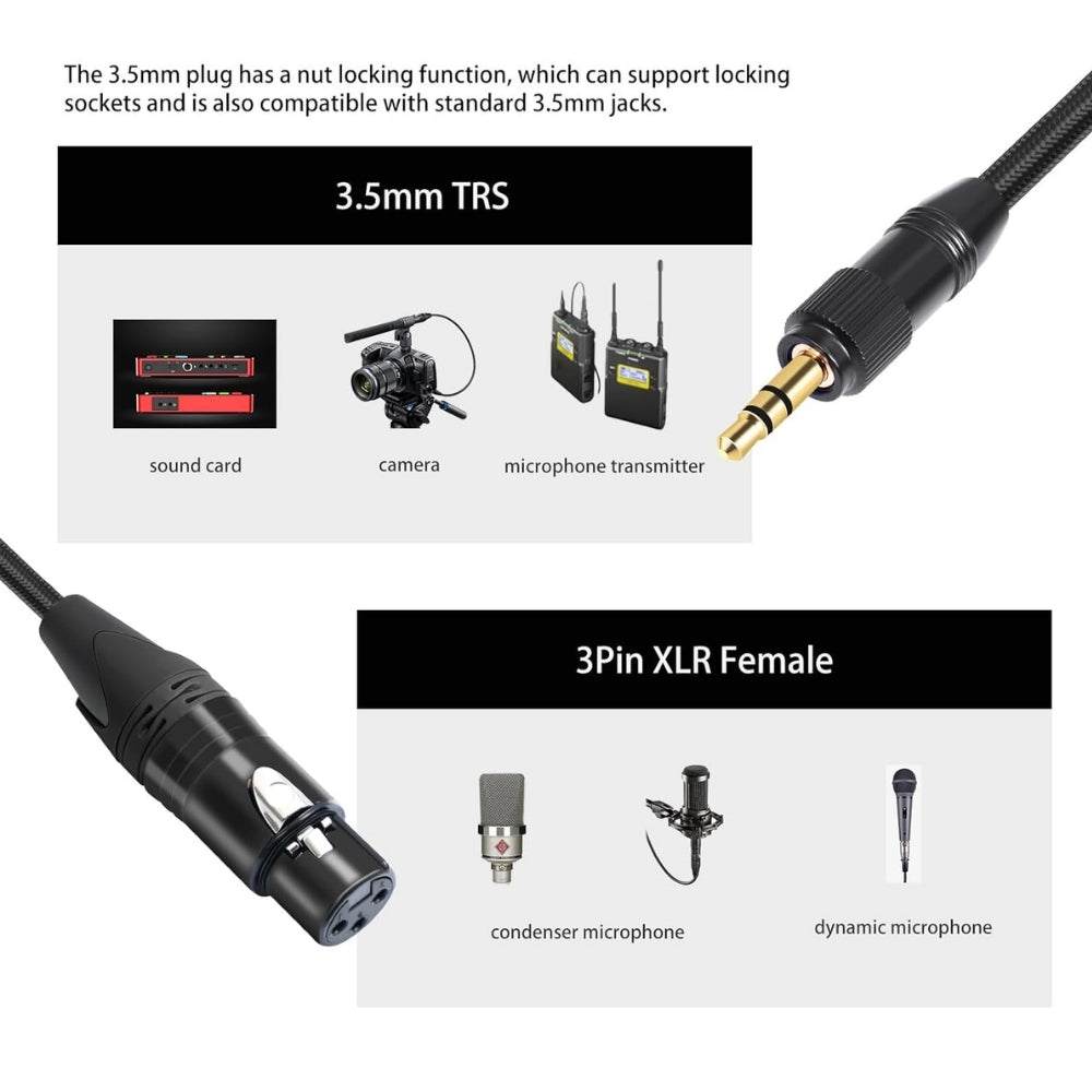 3.5mm Locking Jack Plug for Sennheiser Sony Microphone Transmitter Receiver