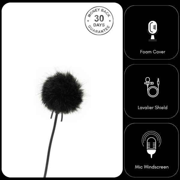 Furry Windshield Microphone Cover for 3mm 6mm 9mm Diameter Lavaliere Lapel Mics