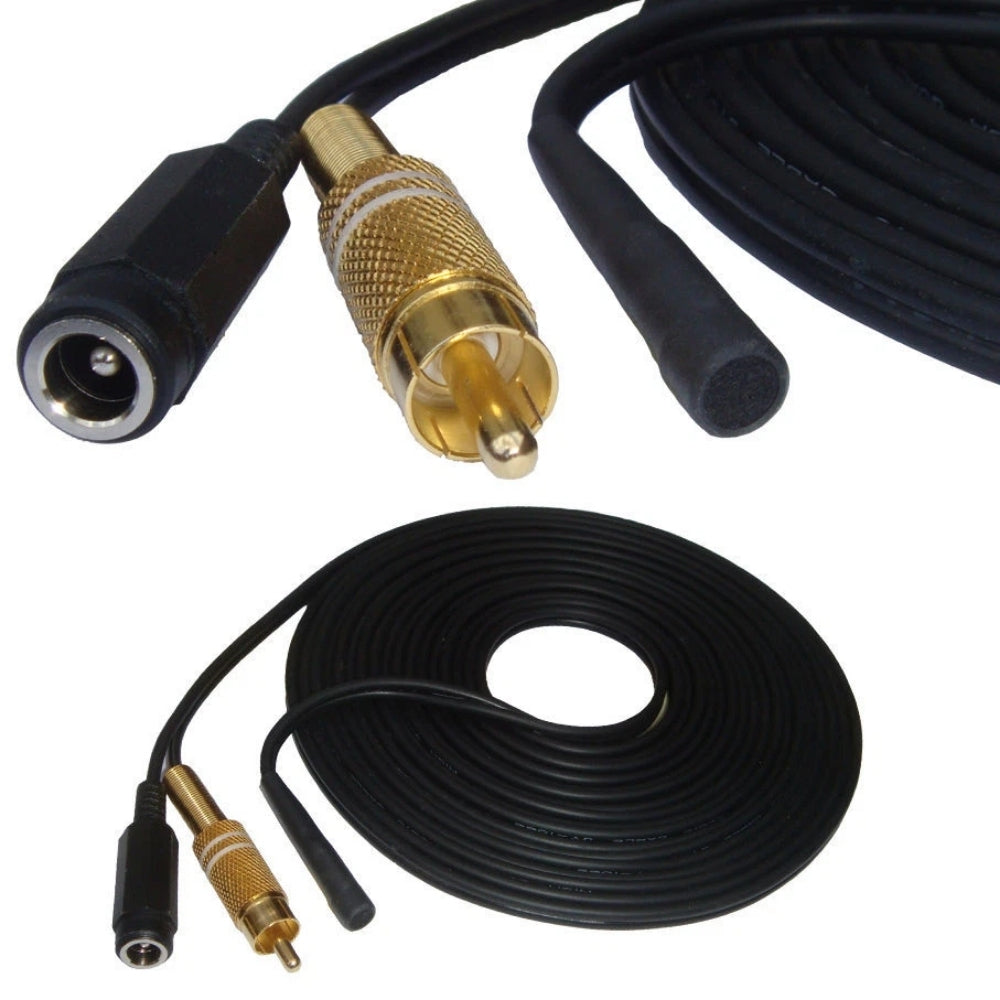 Outdoor Waterproof CCTV Microphone 30cm to 30 metre Cable with RCA Phono Audio Output and 2.1mm 12v DC Input