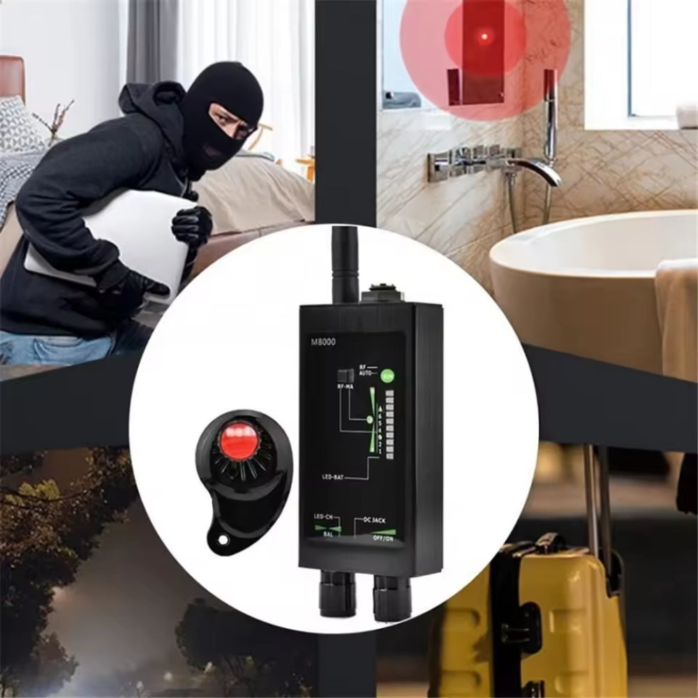 M8000 RF Signal Detector 8000mHz Anti Spy GPS Tracker Wifi Camera GSM Audio Bug Sweeper