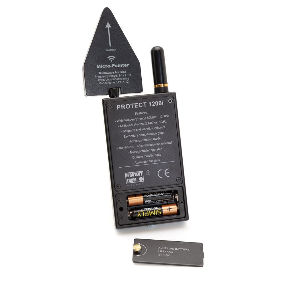 iProtect 1206i RF Signal Detector Wireless Anti Spy Camera Scanner Dual Band Antenna for GPS Tracker Bug Finder