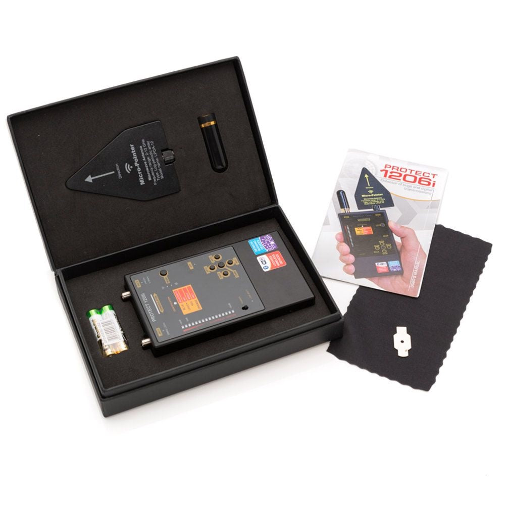 iProtect 1206i RF Signal Detector Wireless Anti Spy Camera Scanner Dual Band Antenna for GPS Tracker Bug Finder