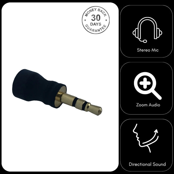 Miniature 3.5mm TRS True Stereo Wired Microphone for PC, Laptop and Digital Voice Recorder