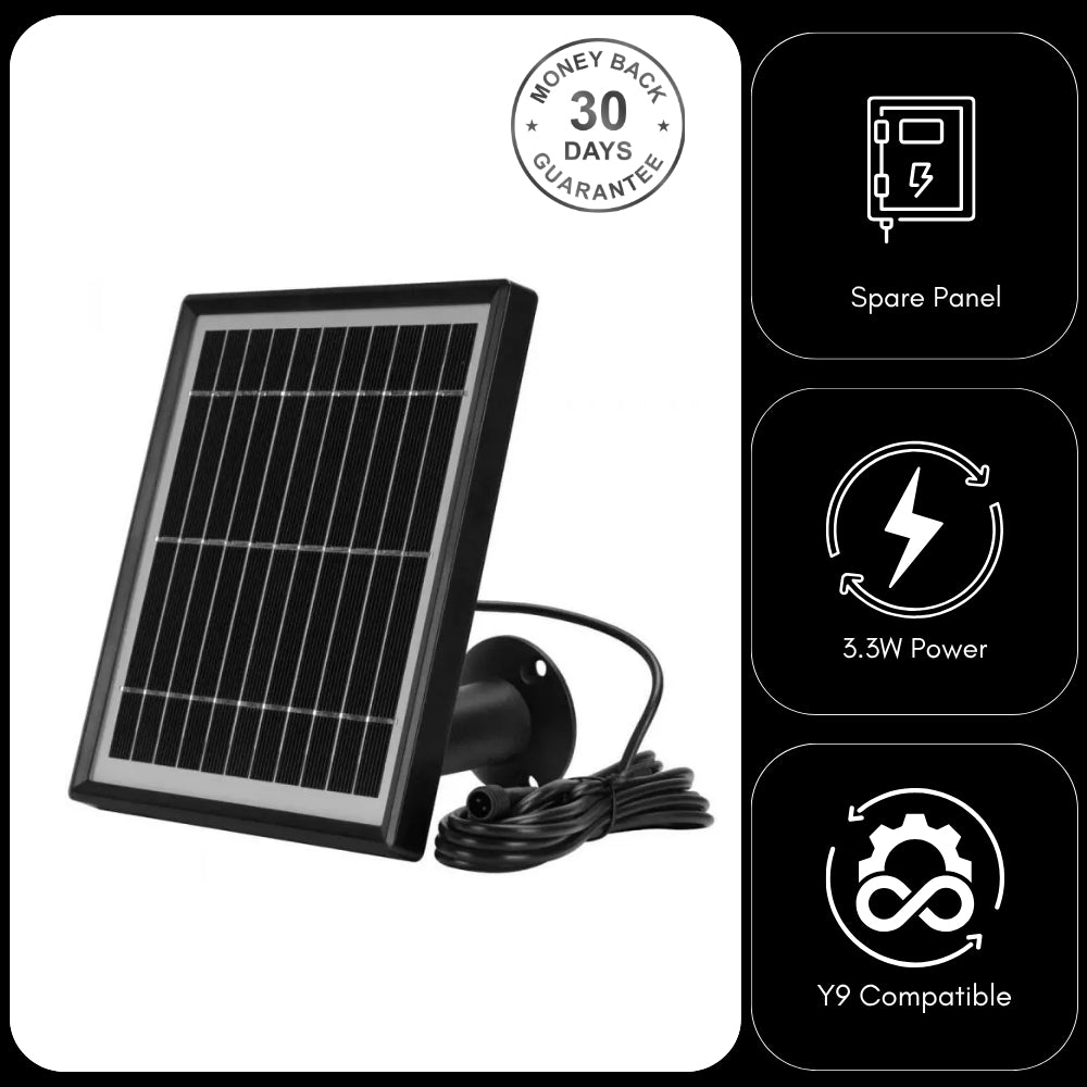 Additional Spare External 3.3W Solar Panel For Y9 4G Wi-Fi Security Camera