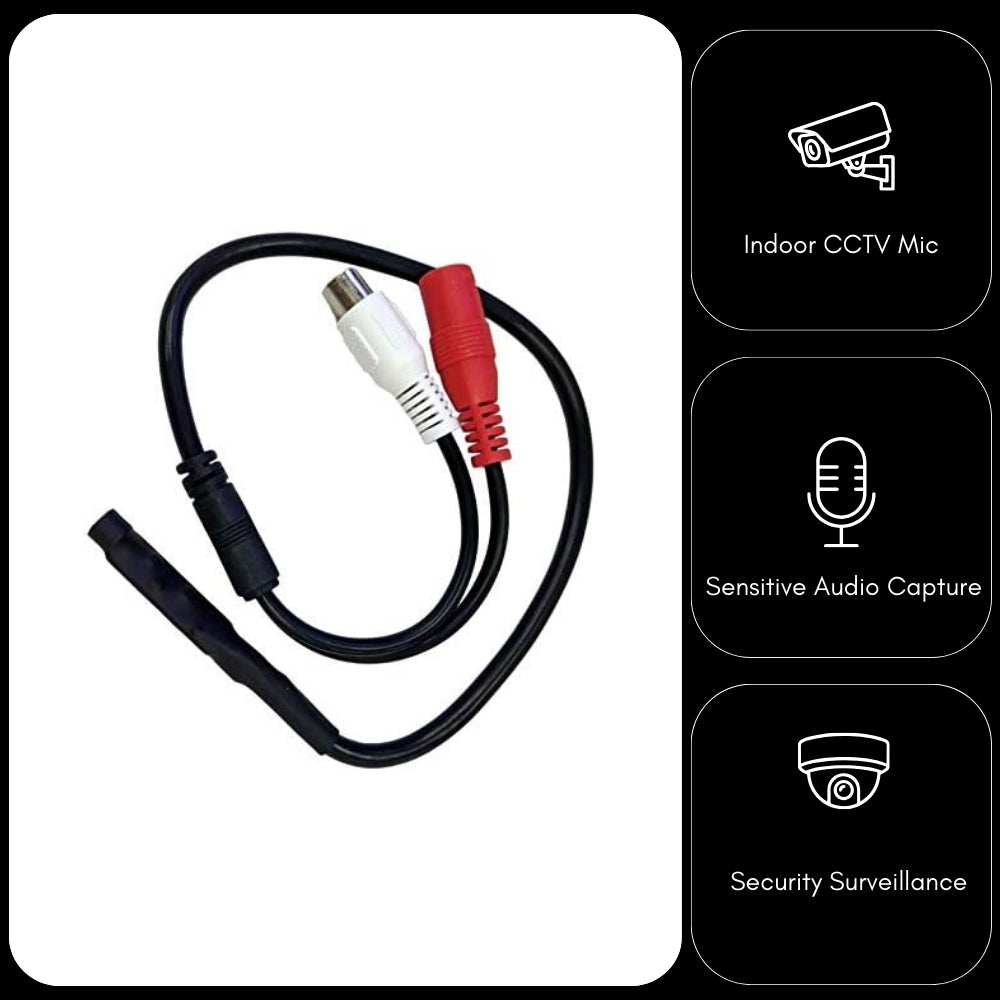 CCTV Microphone Pre-Amp Module with RCA Female Phono Audio Output and 2.1mm 12v DC Input Socket