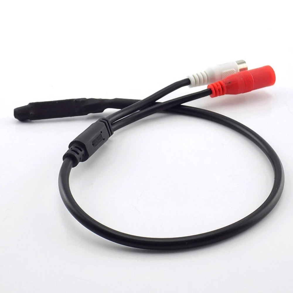 Indoor CCTV Microphone Pre-Amp Module 30cm Cable with RCA Phono Output and 2.1mm 12v DC Input