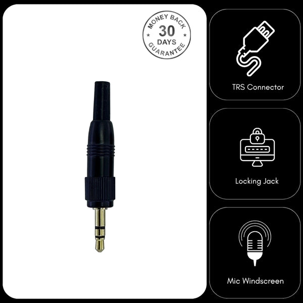 Sennheiser 3.5mm Jack Plug TRS Stereo Screw On Locking Microphone Connector