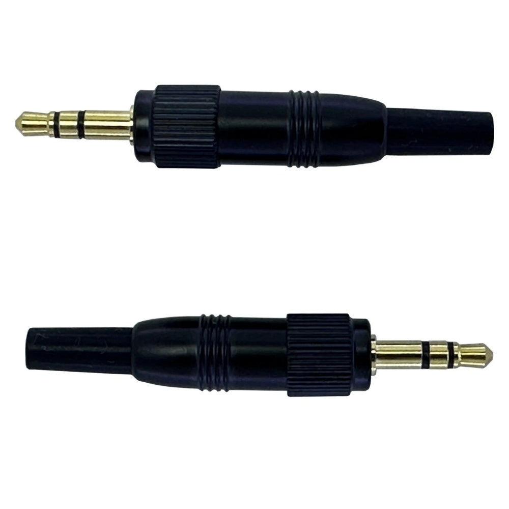 3.5mm Screw Locking Stereo Jack Plug - 7.9mm Male Thread For Microphone & Headset