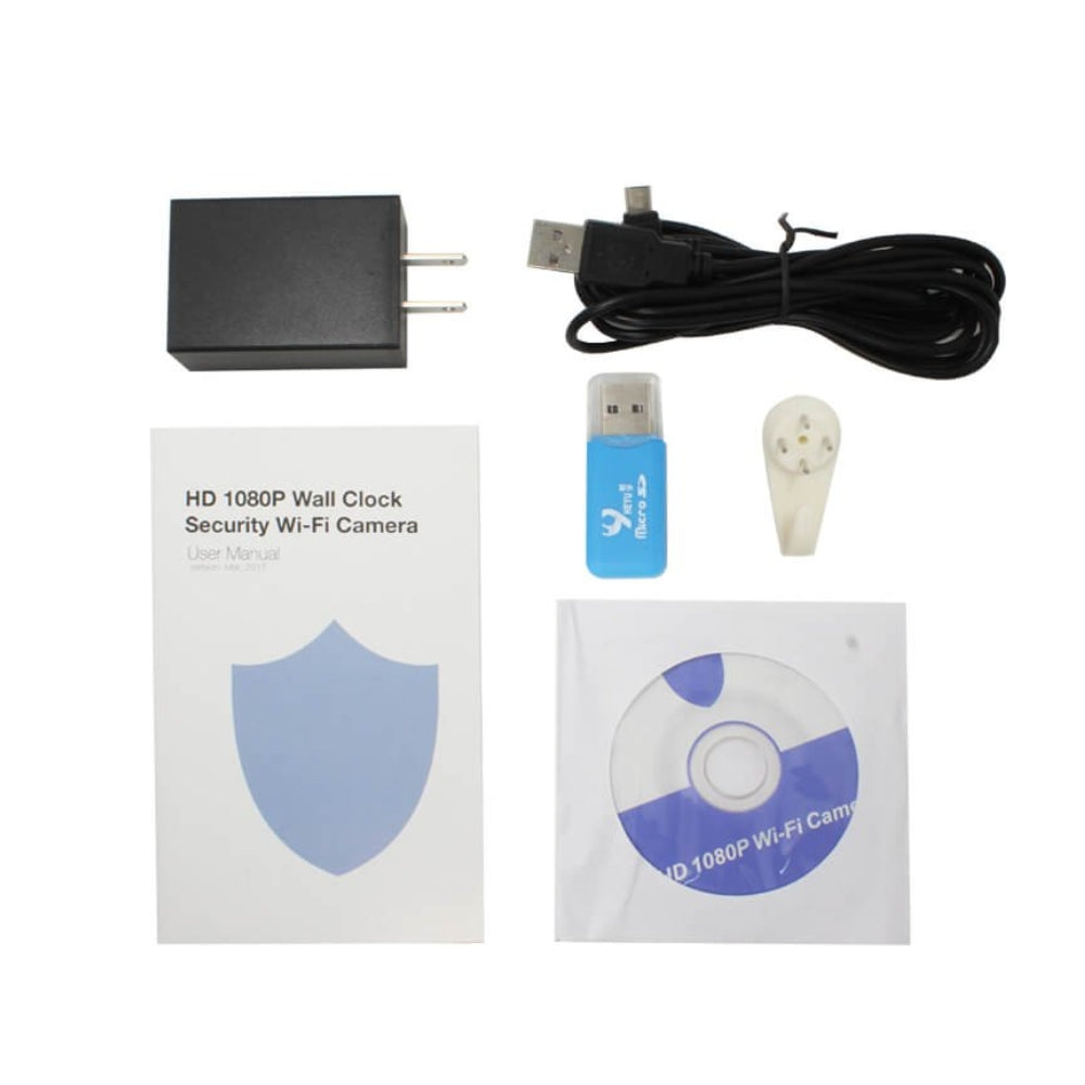 Large Wall Clock Camera Wireless Wi-Fi 1080p HD Motion Detection Video Recorder