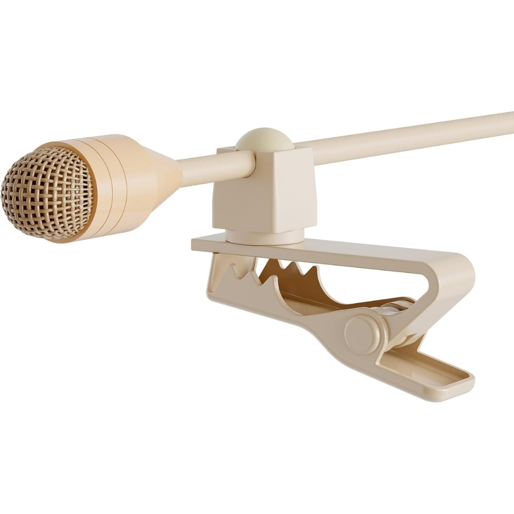 Beige Lavaliere Lapel Microphone for Wireless Body Pack Radio Transmitters Omnidirectional Condenser (HC-4044)