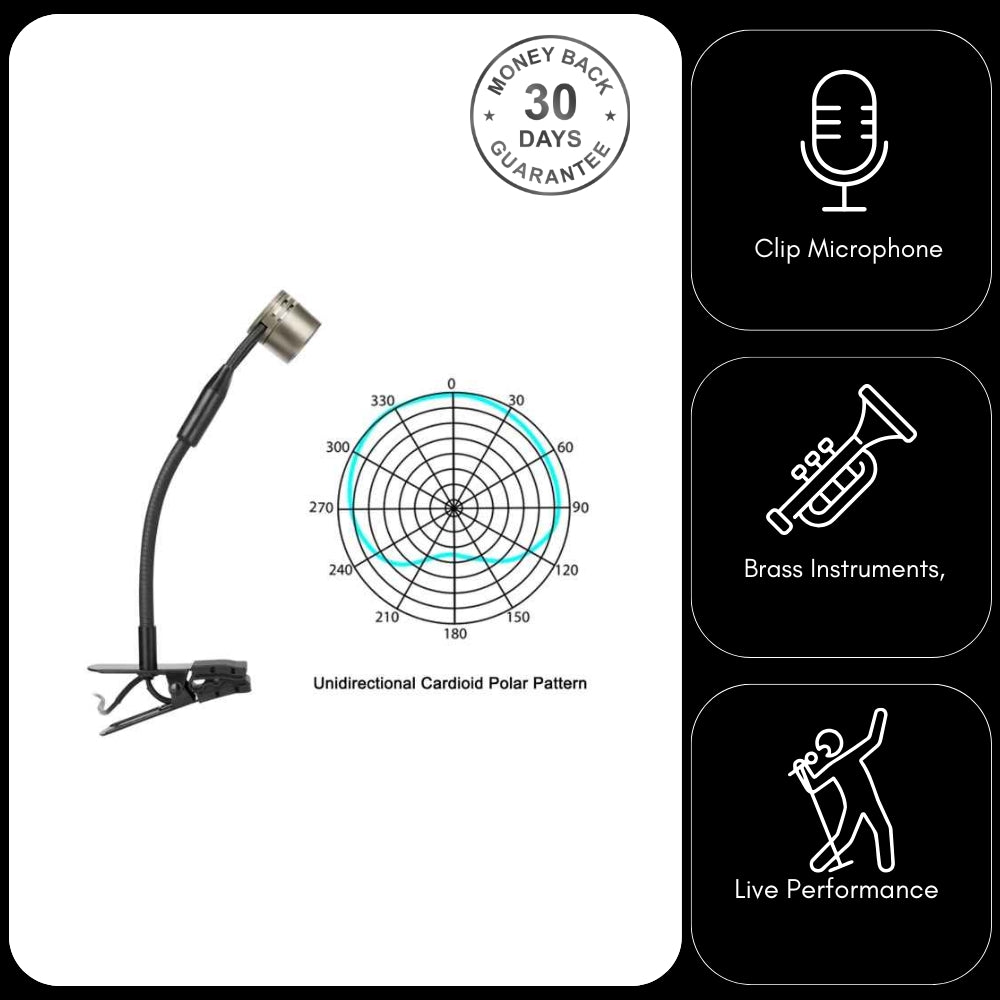 Professional Saxophone Instrument Microphone Kimafun CX309 with Clip for Sax Trumpet Tuba