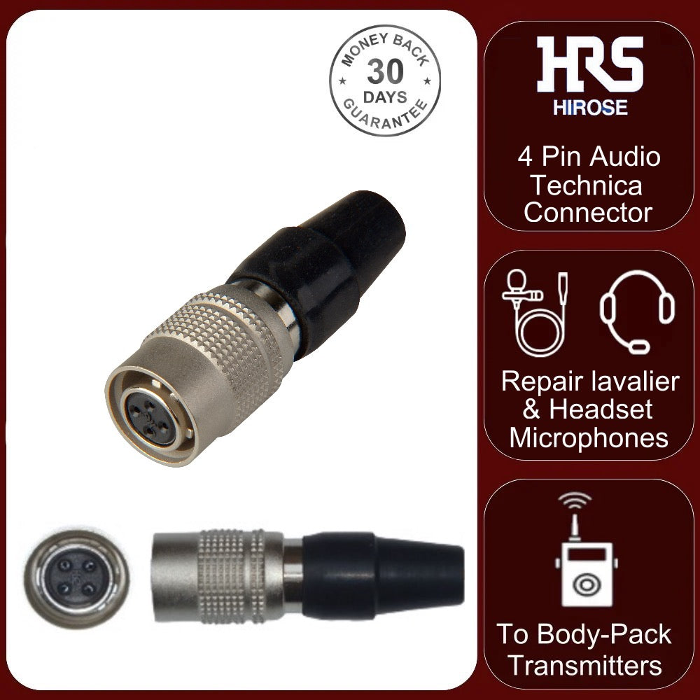 HR10A 7P 4S 4 Pin Hirose HRS Locking Female Connector Audio Technica Microphone