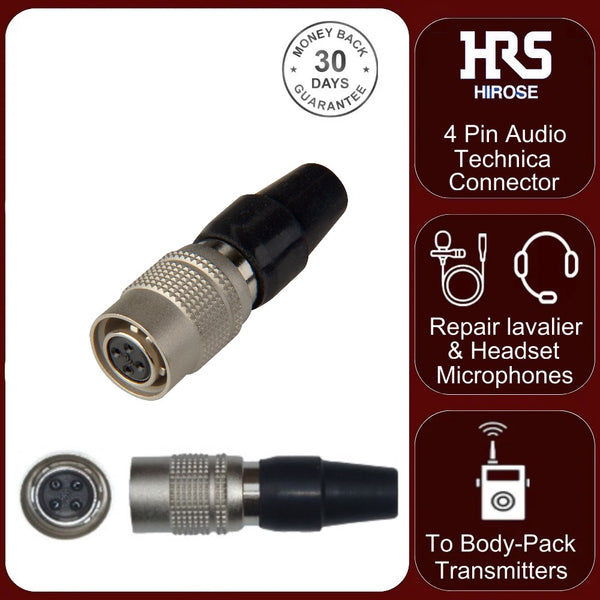 HR10A 7P 4S 4 Pin Hirose HRS Locking Female Connector Audio Technica Microphone
