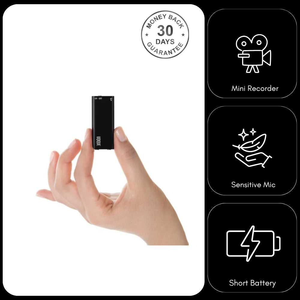 Miniature 8GB Digital Voice Recorder Super Sensitive Microphone 6 Hour Battery