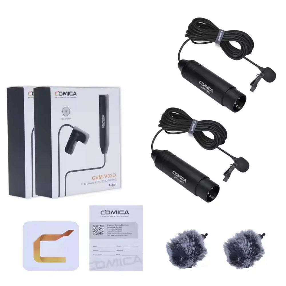 Comica XLR Microphone 48v Phantom Power Lavaliere Omnidirectional or Unidirectional
