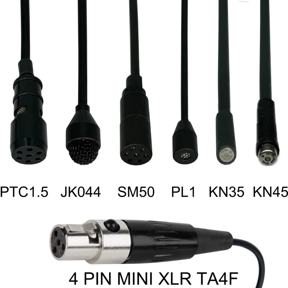 Lavaliere Microphone with 4 Pin Mini XLR Female (TA4F) Connector for Shure Body Pack Transmitters