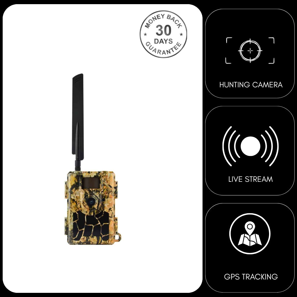 Mini 4G Wireless Trail Hunting Camera 24MP Photo Live Video Stream Push Alerts & GPS Tracker
