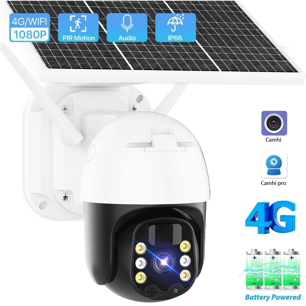 Camhipro 4G Solar Powered Camera PTZ Wireless 1080p Video Recorder CCTV Outdoor Security