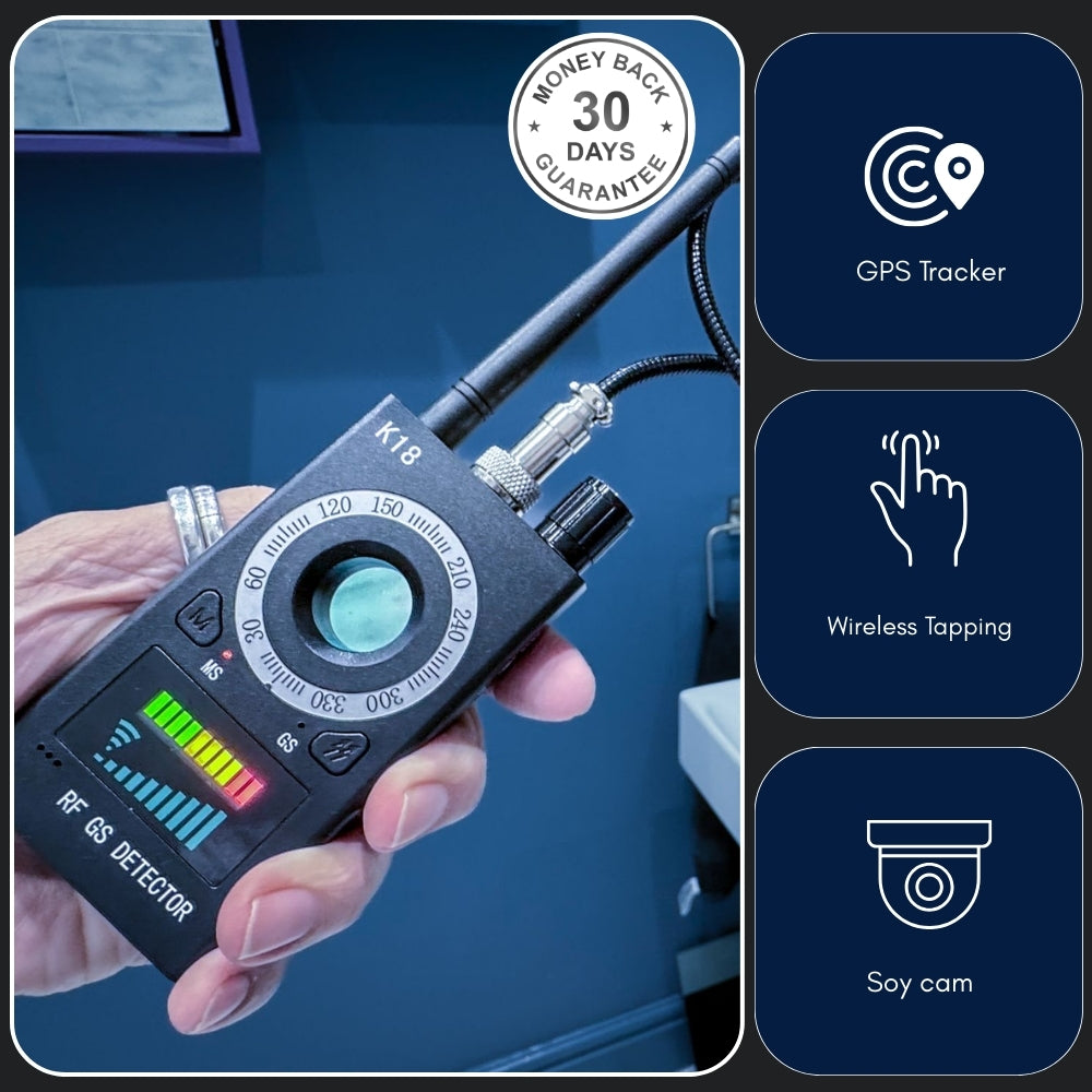 Portable RF Bug Detector Signal Sweeper Locator GSM Audio Spy Bug & Magnetic GPS Tracker Detector