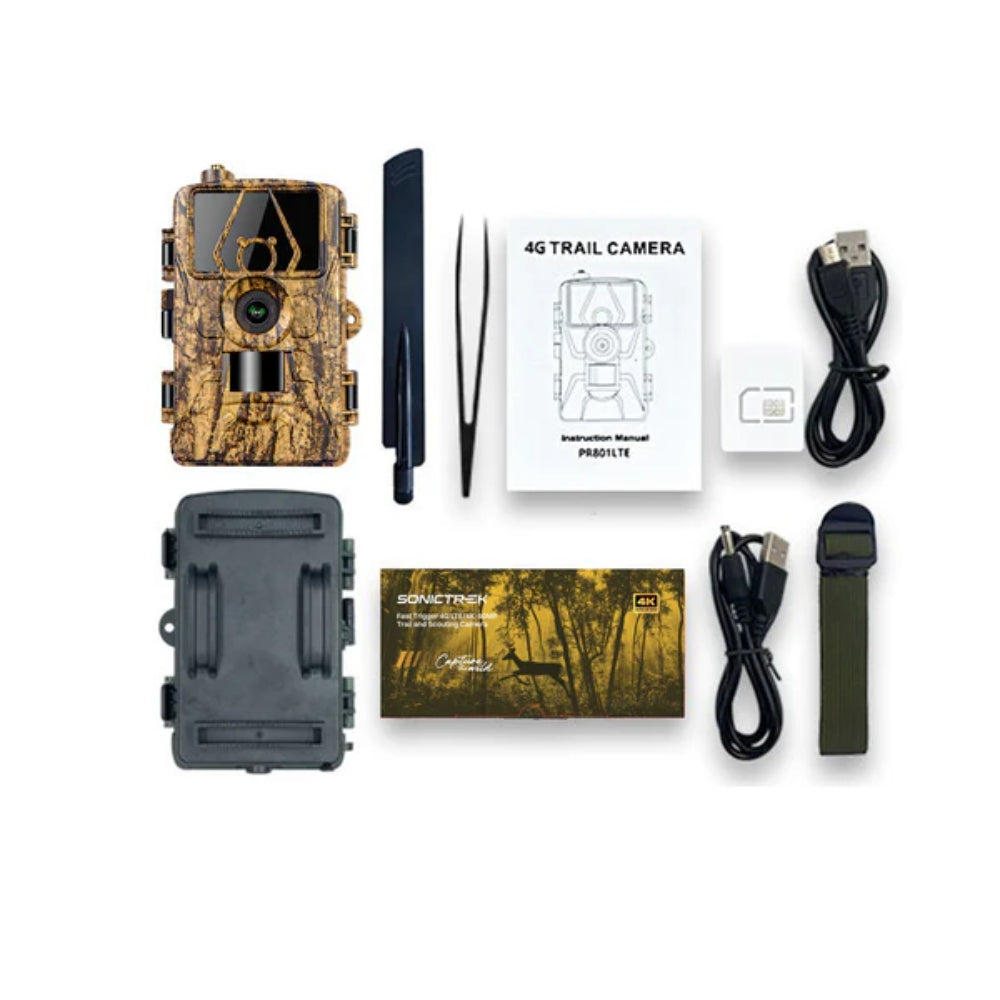 Mini 4G Wireless Trail Hunting Camera 24MP Photo Live Video Stream Push Alerts & GPS Tracker