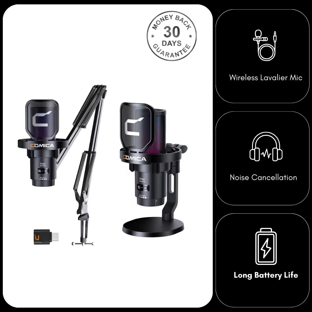 Comica Studio Condenser Microphone eJoy Wireless USB for Podcast Streaming YouTube Vocal Recording Gaming