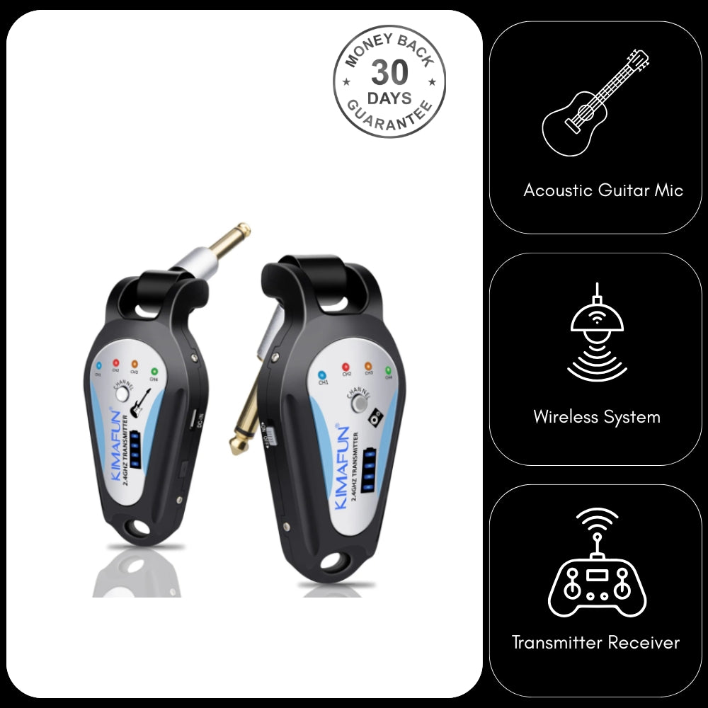 Kimafun KM-G207 Wireless Electric Guitar Transmitter Receiver Microphone System
