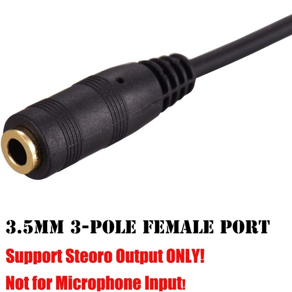 TRRS 4 Pole Female Jack To TRS 3 Pole Male 3.5mm Headset Microphone Adapter Converter