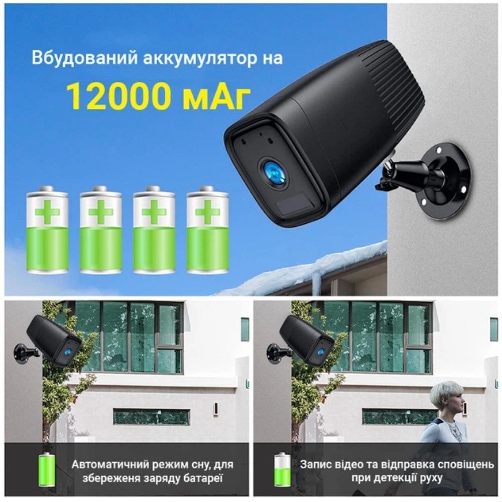 6 Month Battery Power Wire Free Wireless Wifi Video Camera Recorder 2 Way Audio Ubox App