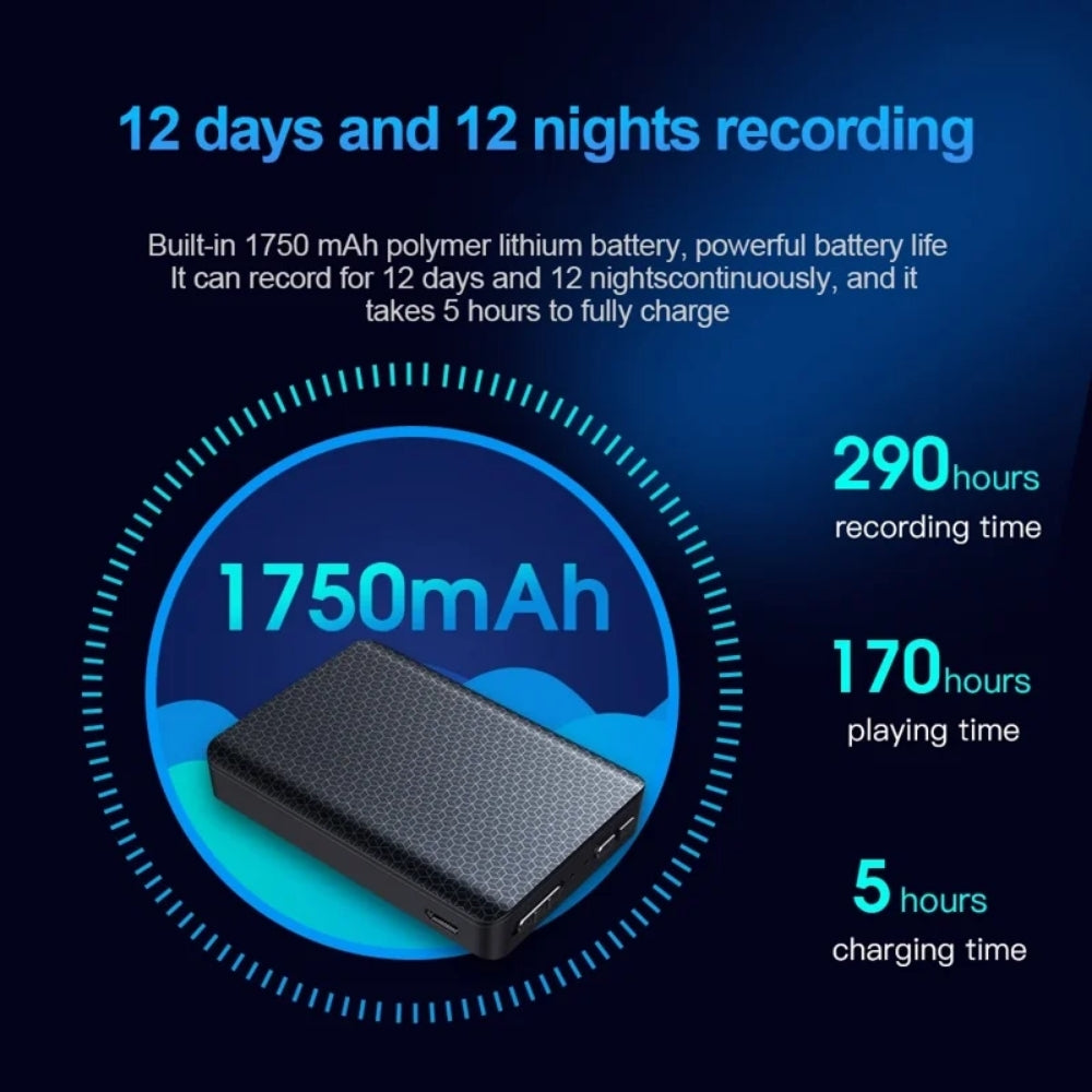Q85V Magnetic Voice Recorder 12 Day Battery Sound Activated ADPCM High Definition Noise Reduction