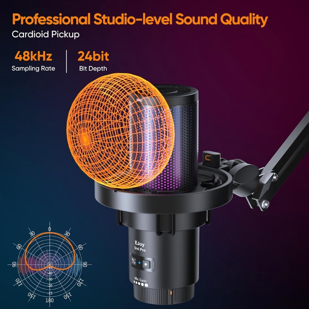 Comica Studio Condenser Microphone eJoy Wireless USB for Podcast Streaming YouTube Vocal Recording Gaming