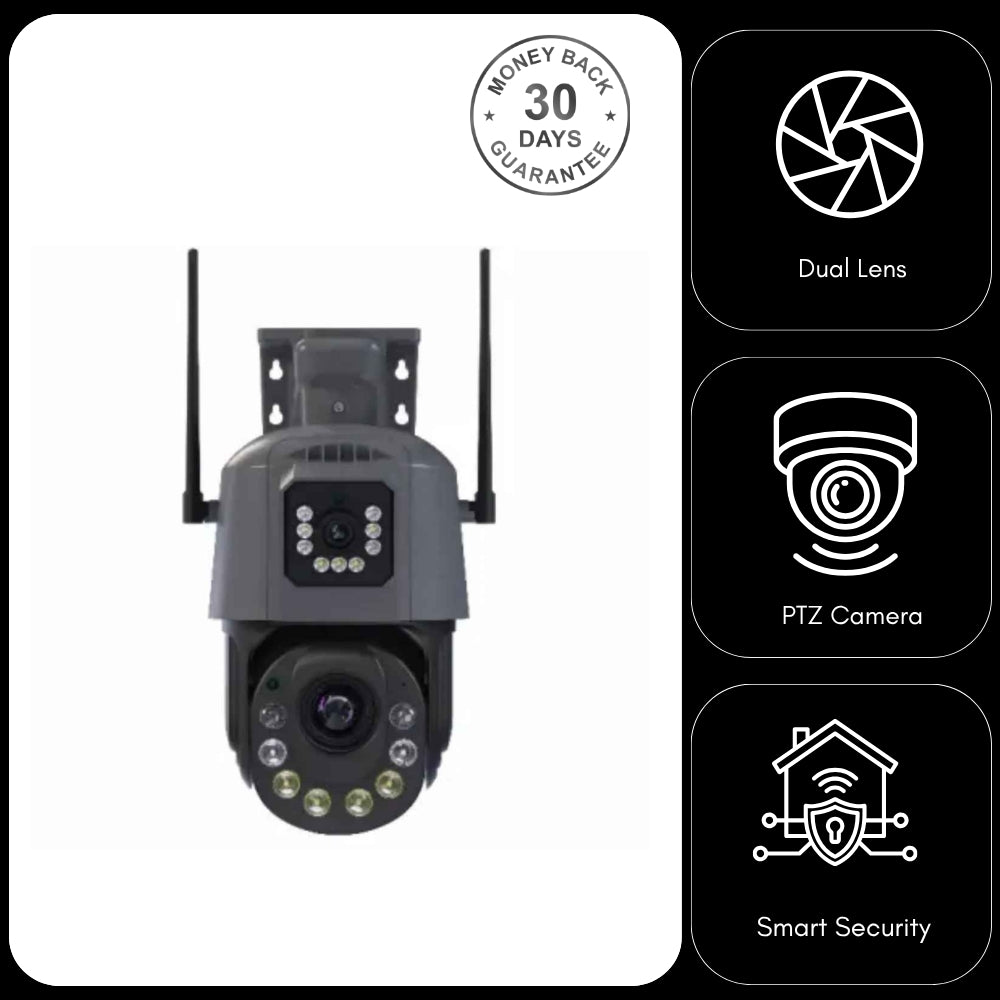 Wi-Fi 6MP Dual Lens Camera 36x Zoom Waterproof Dome Outdoor Tracking Smart Home Security PTZ IP CCTV