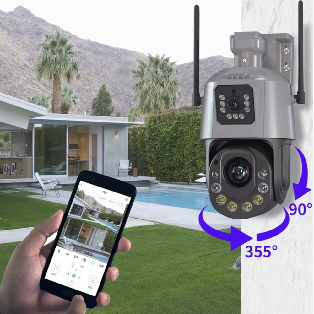 Wi-Fi 6MP Dual Lens Camera 36x Zoom Waterproof Dome Outdoor Tracking Smart Home Security PTZ IP CCTV