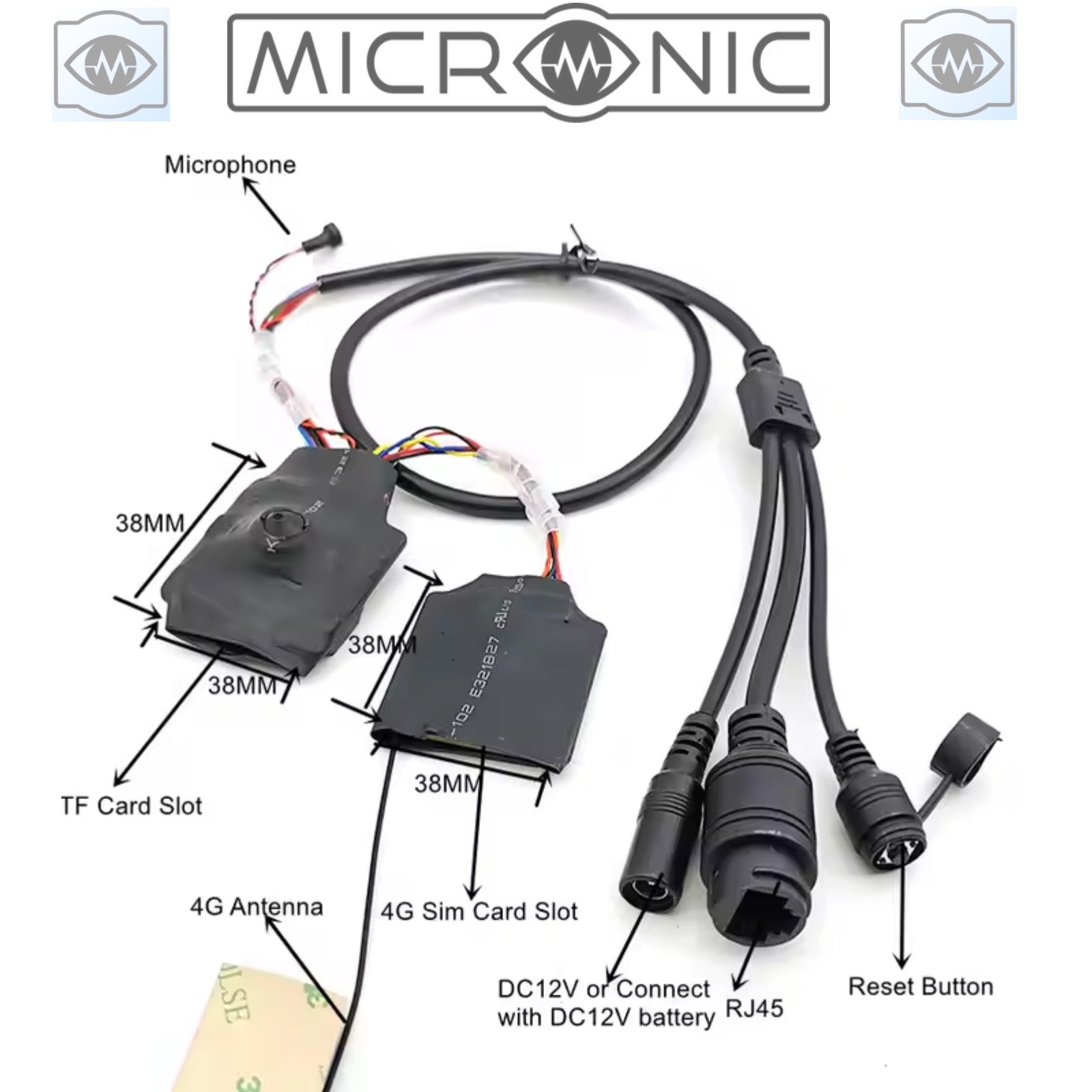 Wireless 4G Board Camera DIY Module 5MP Pin Hole Lens 128GB Video Recorder CamHiPro App