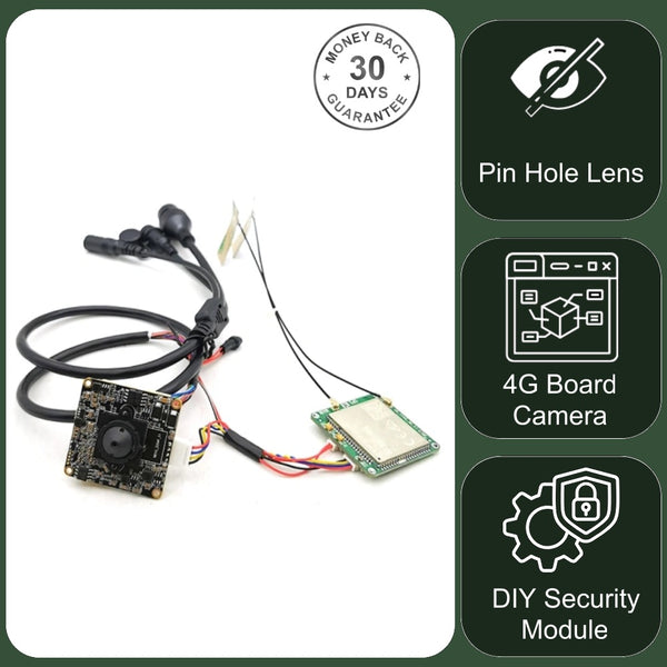 Wireless 4G Board Camera DIY Module 5MP Pin Hole Lens 128GB Video Recorder CamHiPro App
