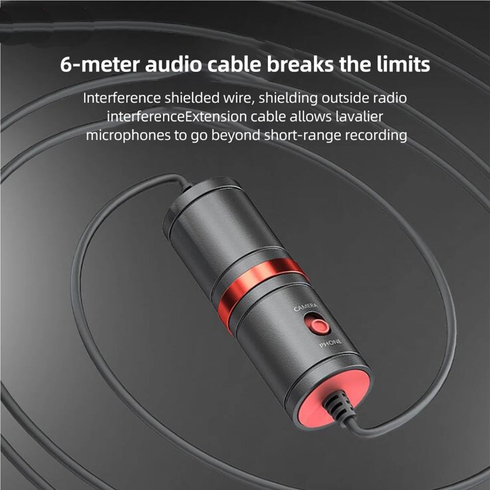 Universal 3.5mm TRS/TRRS Clip on Lavalier Microphone for DSLR Camera iPhone Samsung Android Laptop