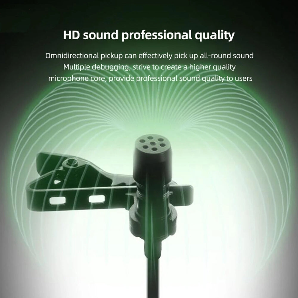 Universal 3.5mm TRS/TRRS Clip on Lavalier Microphone for DSLR Camera iPhone Samsung Android Laptop