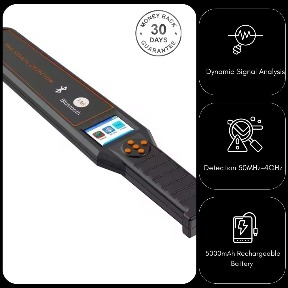 RFD-828 Portable Handheld Anti-Spy Bug Air Tag Detector Wifi Camera GPS Tracker GSM Audio RF Signal Scanner