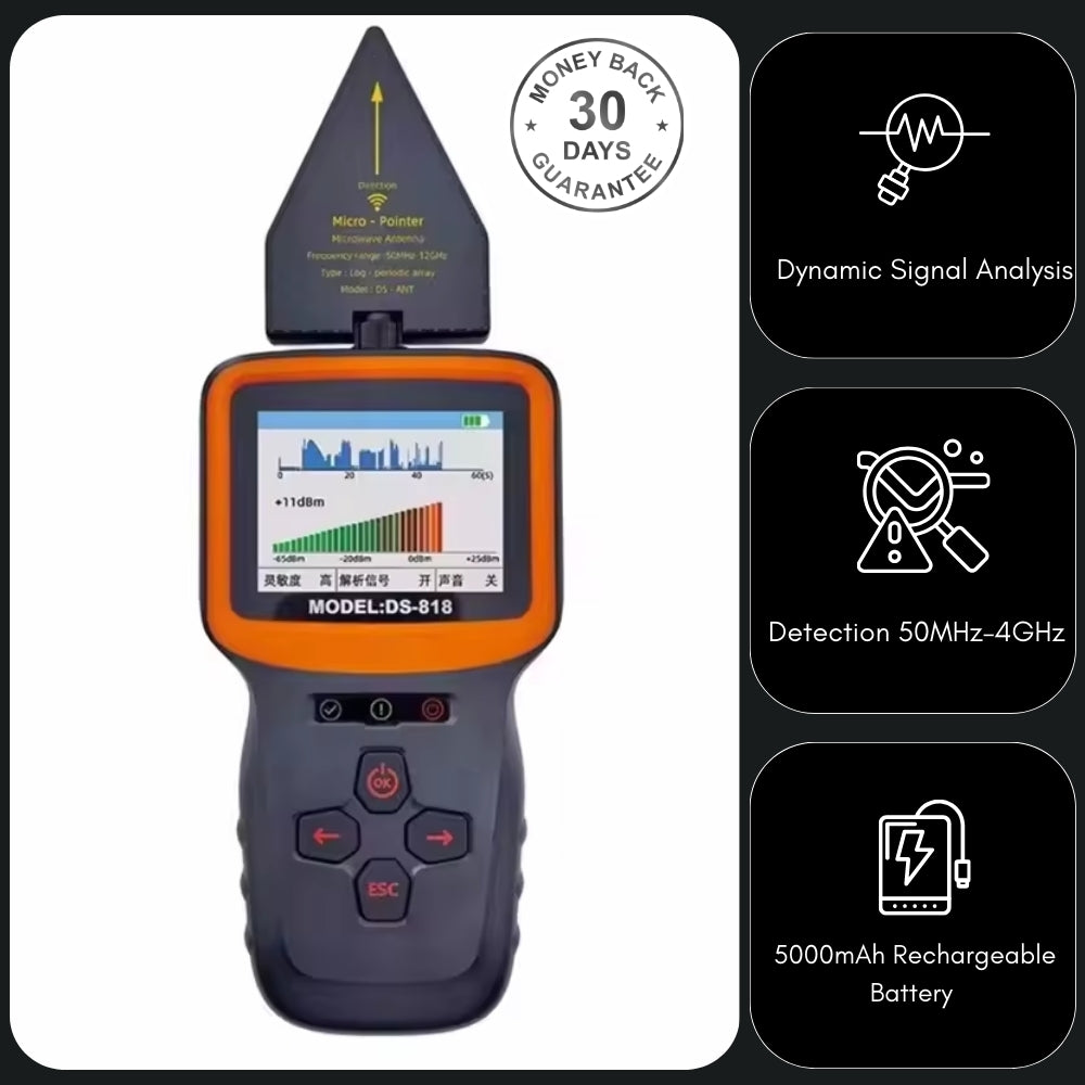 DS-818 Professional Anti-Spy Bug Detector find Wifi Camera GPS Tracker GSM Audio RF Signal