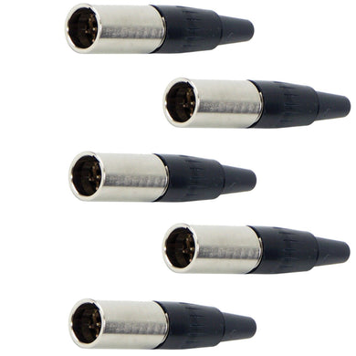 5x TA4M 4 Pin Mini XLR Male Inline Socket Fits TA4F Female Audio Connector Plug